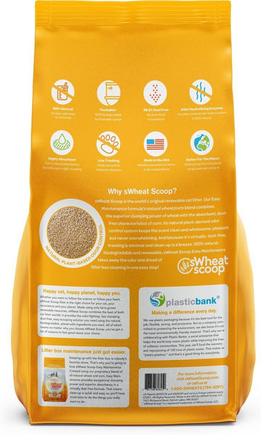 sWheat Scoop Wheat & Corn Blend Natural Easy Maintenance Fast Clumping Cat Litter - 11.33KG